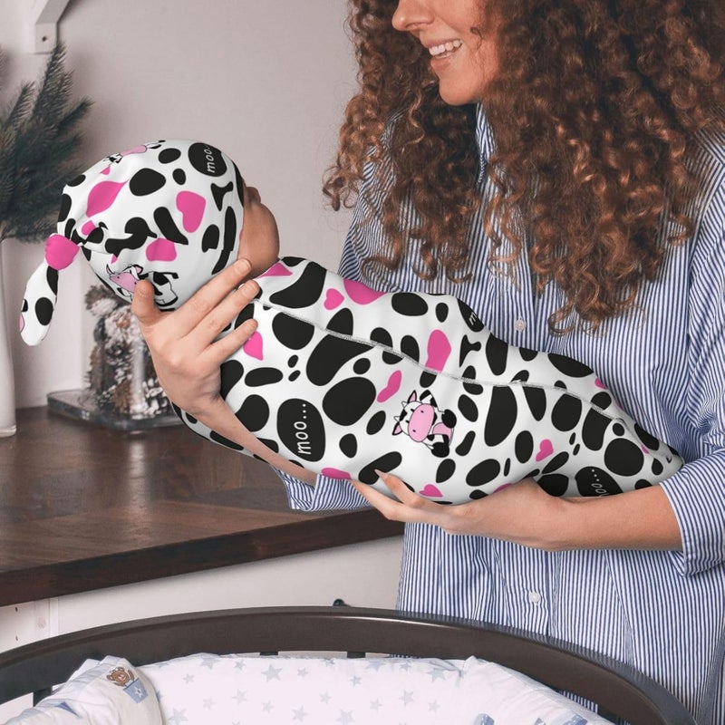 Figtihw Cute Cow Swaddle Blankets Newborn Receiving Blanket Baby Swaddle Wrap Soft Sleeping Sack for Baby Girls Boys - Image 4